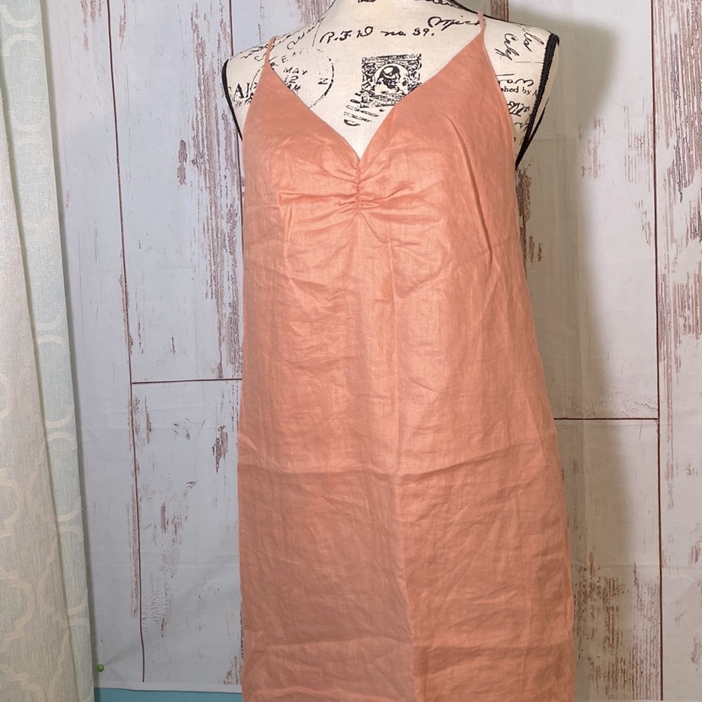 NWT MNG Mango CORAL LINNEN SLIP DRESS SIZE M